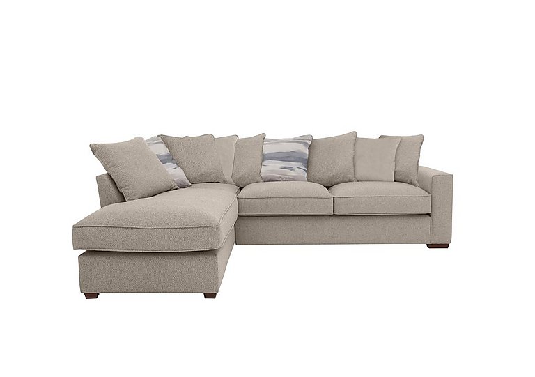 Cory Fabric Left Hand Facing Corner Chaise Scatter Back Sofa Bed - Dallas Natural & Taupe Pack