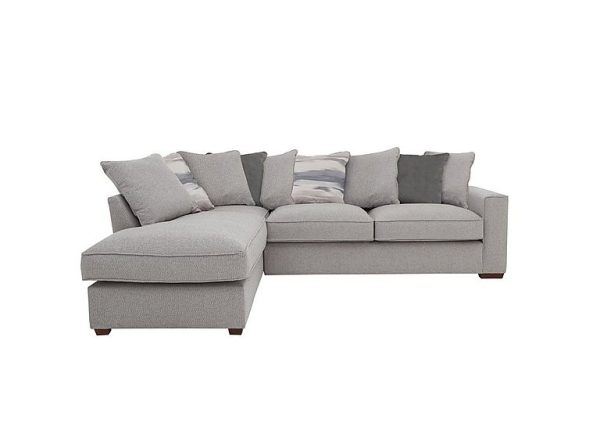 Cory Fabric Left Hand Facing Corner Chaise Scatter Back Sofa Bed  Dallas Silver  Slate Pack | Bed Sava