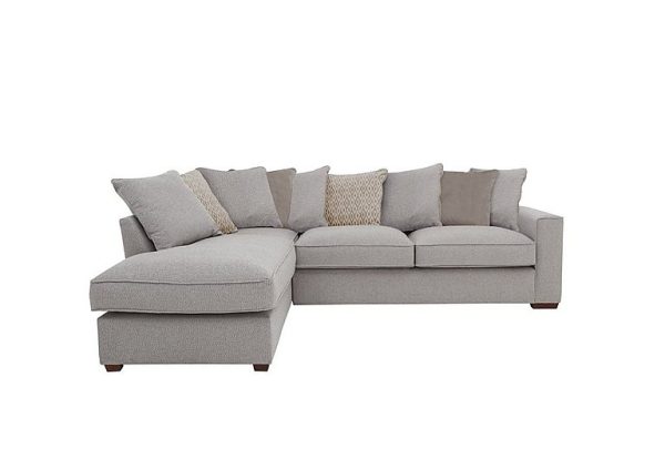 Cory Fabric Left Hand Facing Corner Chaise Scatter Back Sofa Bed  Dallas Silver  Stone Pack | Bed Sava