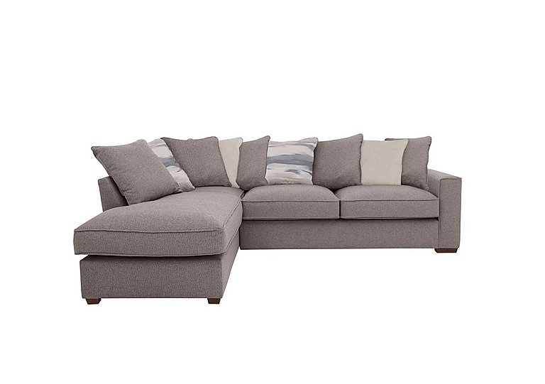 Cory Fabric Left Hand Facing Corner Chaise Scatter Back Sofa Bed - Dallas Taupe & Cream Pack