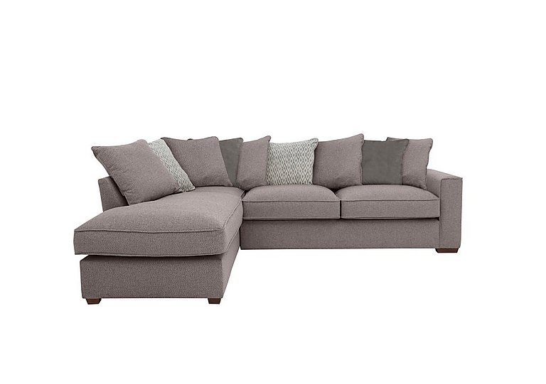 Cory Fabric Left Hand Facing Corner Chaise Scatter Back Sofa Bed - Dallas Taupe & Grey Pack