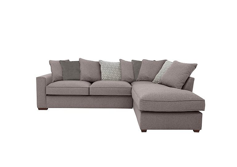 Cory Fabric Right Hand Facing Corner Chaise Scatter Back Sofa Bed - Dallas Taupe & Grey Pack