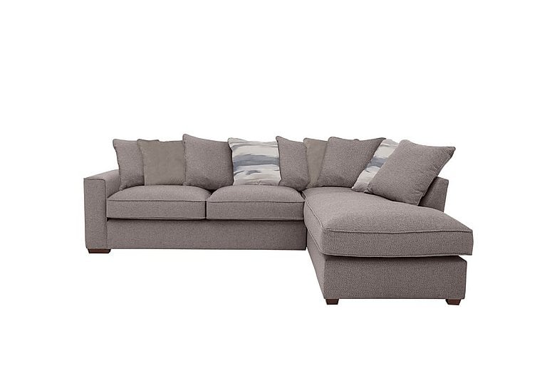 Cory Fabric Right Hand Facing Corner Chaise Scatter Back Sofa Bed - Dallas Taupe & Natural Pack