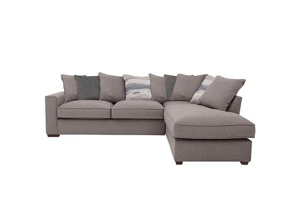Cory Fabric Right Hand Facing Corner Chaise Scatter Back Sofa Bed  Dallas Taupe  Slate Pack | Bed Sava