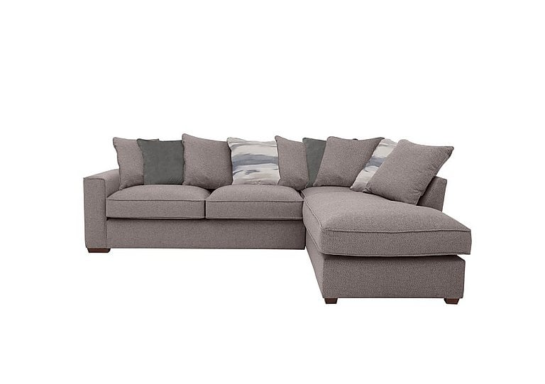 Cory Fabric Right Hand Facing Corner Chaise Scatter Back Sofa Bed - Dallas Taupe & Slate Pack