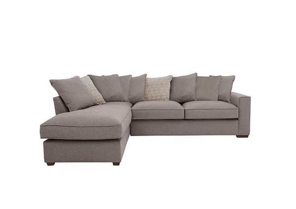Cory Fabric Left Hand Facing Corner Chaise Scatter Back Sofa Bed  Dallas Taupe  Stone Pack | Bed Sava
