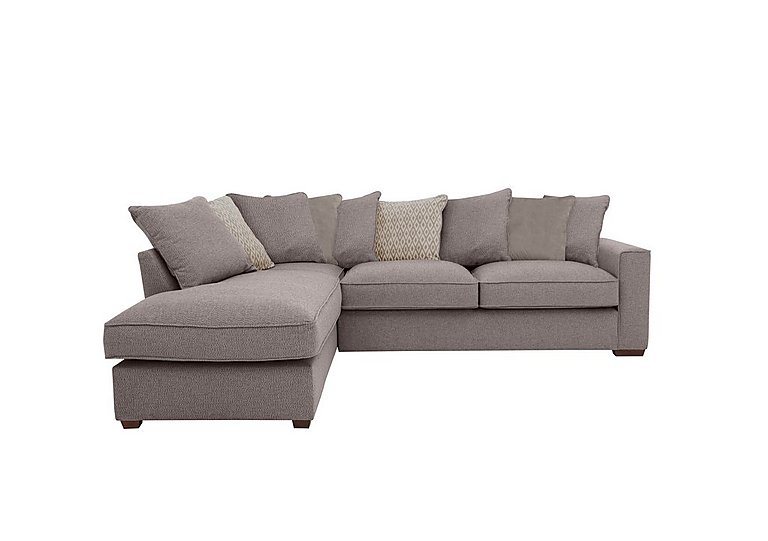 Cory Fabric Left Hand Facing Corner Chaise Scatter Back Sofa Bed - Dallas Taupe & Stone Pack