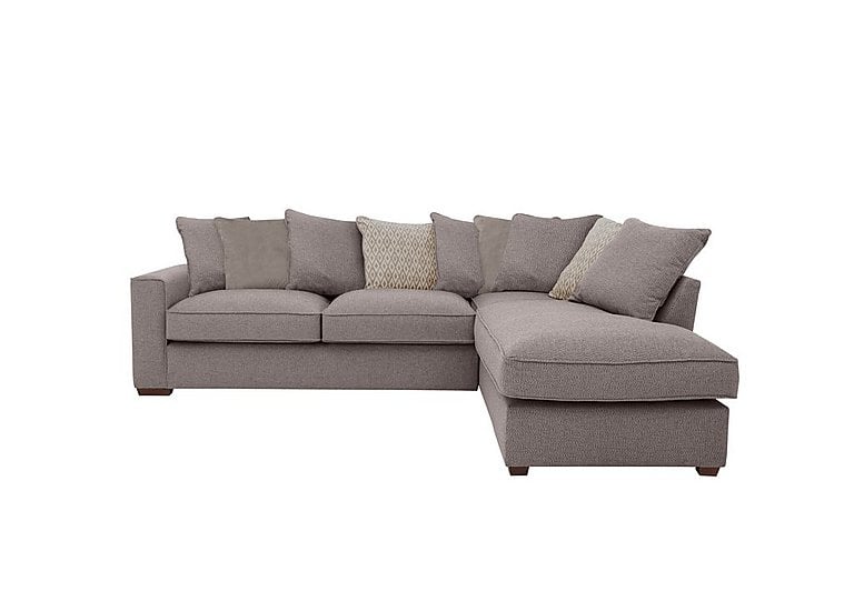 Cory Fabric Right Hand Facing Corner Chaise Scatter Back Sofa Bed - Dallas Taupe & Stone Pack