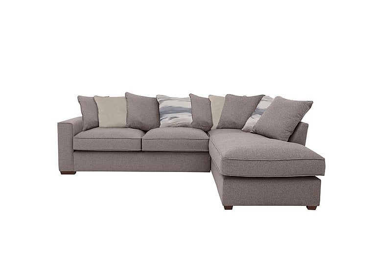 Cory Fabric Right Hand Facing Corner Chaise Scatter Back Sofa Bed - Dallas Taupe & Taupe Pack