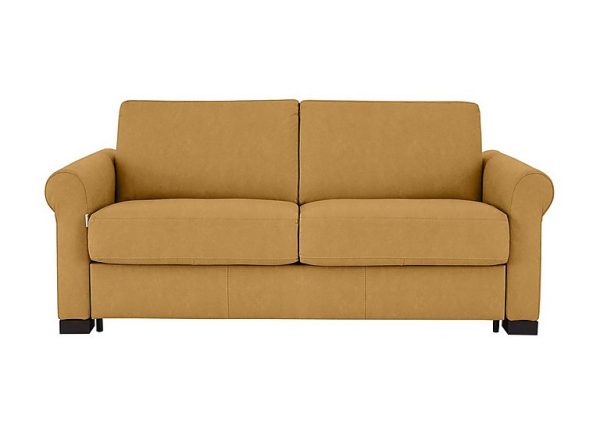 Nicoletti  Alcova 25 Seater Fabric Sofa Bed with Scroll Arms  Flambe Ocre | Bed Sava