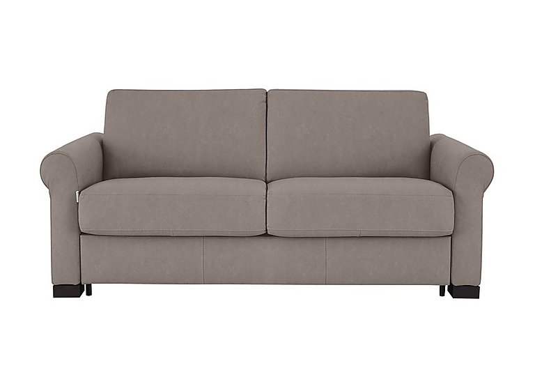 Nicoletti - Alcova 2.5 Seater Fabric Sofa Bed with Scroll Arms - Flambe Tortora