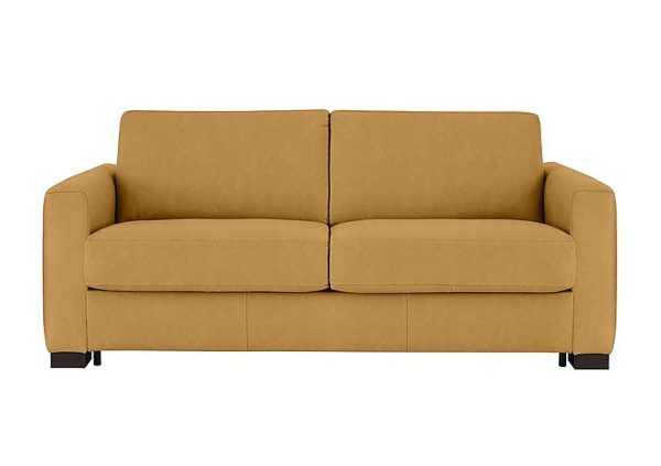 Nicoletti  Alcova 3 Seater Fabric Sofa Bed with Box Arms  Flambe Ocre | Bed Sava