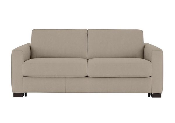Nicoletti  Alcova 3 Seater Fabric Sofa Bed with Box Arms  Flambe Visone | Bed Sava