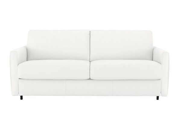 Nicoletti  Alcova 3 Seater Leather Sofa Bed with Slim Arms  Botero Bianco | Bed Sava