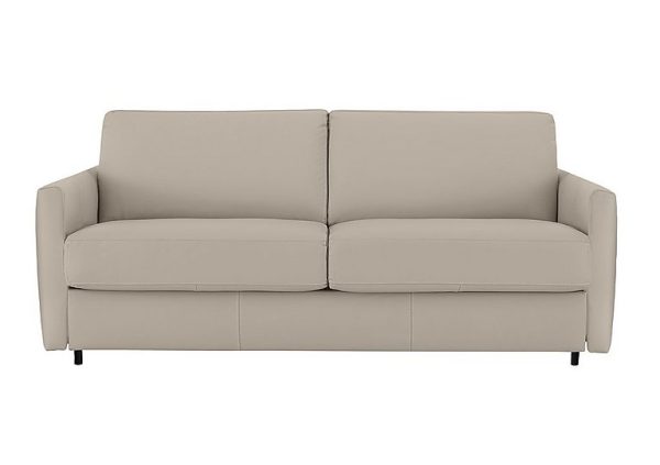 Nicoletti  Alcova 2 Seater Leather Sofa Bed with Box Arms  Botera Crema | Bed Sava