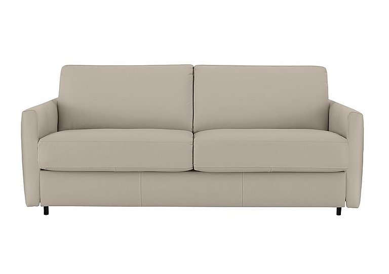 Nicoletti - Alcova 3 Seater Leather Sofa Bed with Slim Arms - Botera Crema