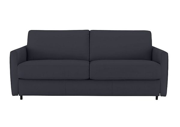 Nicoletti  Alcova 2 Seater Leather Sofa Bed with Box Arms  Torello Blu | Bed Sava