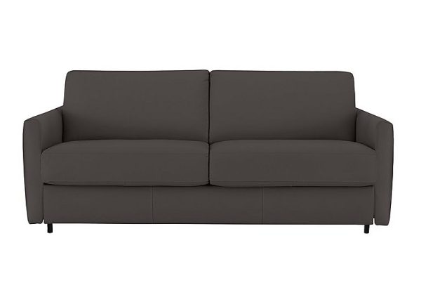 Nicoletti  Alcova 2 Seater Leather Sofa Bed with Box Arms  Torello Grigio Scuro | Bed Sava