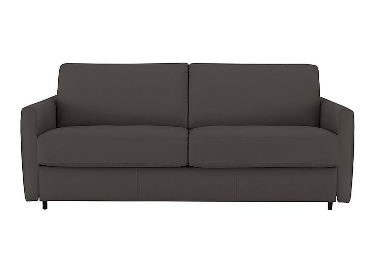 Nicoletti - Alcova 3 Seater Leather Sofa Bed with Slim Arms - Torello Grigio Scuro