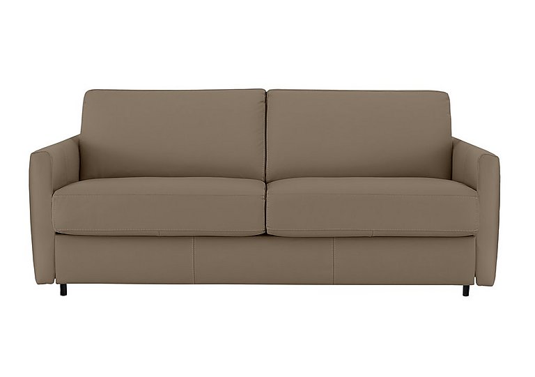 Nicoletti - Alcova 3 Seater Leather Sofa Bed with Slim Arms - Torello Taupe