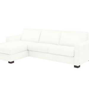 Nicoletti  Alcova 3 Seater Leather Sofa Bed with Storage Left Hand Facing Chaise and Box Arms  Botero Bianco | Bed Sava