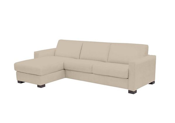 Nicoletti  Alcova 3 Seater Leather Sofa Bed with Storage Left Hand Facing Chaise and Box Arms  Botera Crema | Bed Sava
