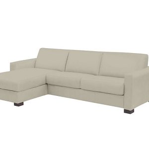 Nicoletti  Alcova 3 Seater Leather Sofa Bed with Storage Left Hand Facing Chaise and Box Arms  Torello Tortora | Bed Sava