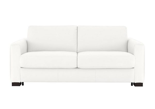 Nicoletti  Alcova 3 Seater Leather Sofa Bed with Box Arms  Botero Bianco | Bed Sava