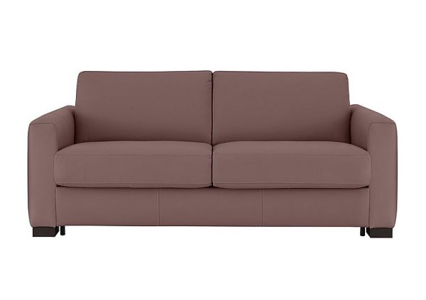 Nicoletti  Alcova 3 Seater Leather Sofa Bed with Box Arms  Botero Cipria | Bed Sava
