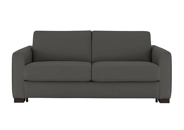 Nicoletti  Alcova 3 Seater Leather Sofa Bed with Box Arms  Botero Grigio | Bed Sava