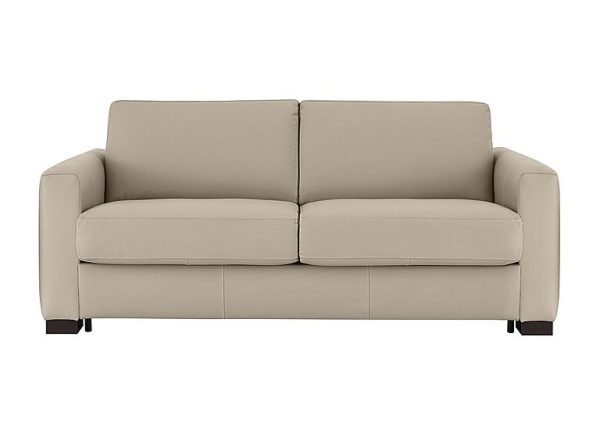 Nicoletti  Alcova 3 Seater Leather Sofa Bed with Box Arms  Torello Fango | Bed Sava