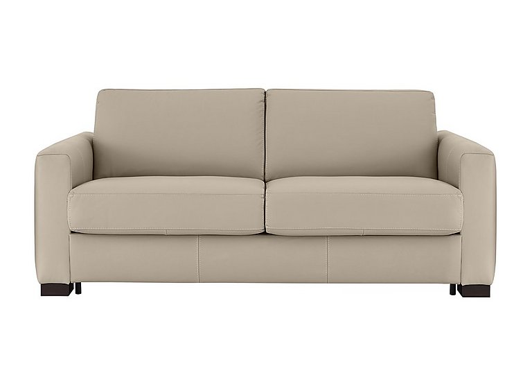 Nicoletti - Alcova 3 Seater Leather Sofa Bed with Box Arms - Torello Fango