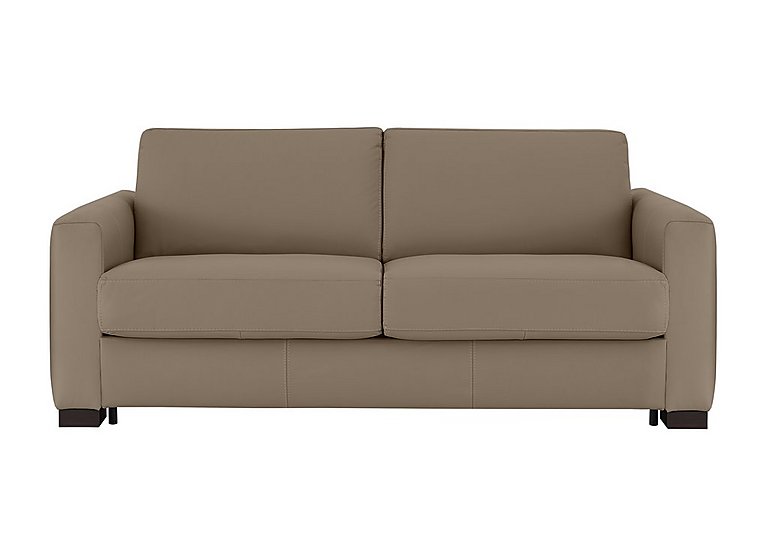 Nicoletti - Alcova 3 Seater Leather Sofa Bed with Box Arms - Torello Taupe