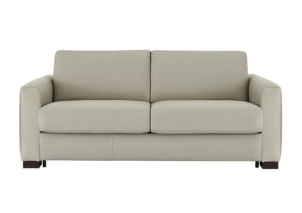 Nicoletti  Alcova 3 Seater Leather Sofa Bed with Box Arms  Torello Tortora | Bed Sava
