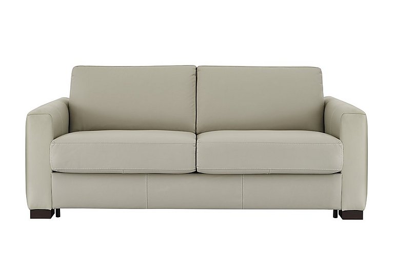 Nicoletti - Alcova 3 Seater Leather Sofa Bed with Box Arms - Torello Tortora