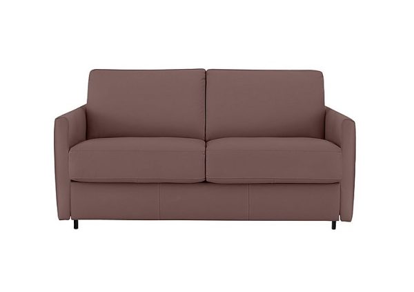 Nicoletti  Alcova 2 Seater Leather Sofa Bed with Slim Arms  Botero Cipria | Bed Sava
