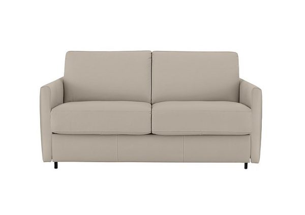 Nicoletti  Alcova 2 Seater Leather Sofa Bed with Slim Arms  Botera Crema | Bed Sava