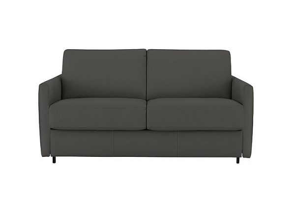 Nicoletti  Alcova 2 Seater Leather Sofa Bed with Slim Arms  Botero Grigio | Bed Sava
