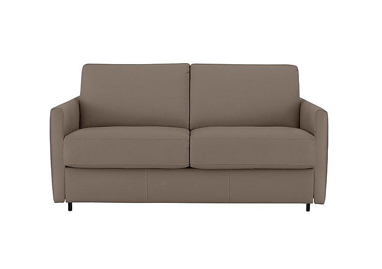 Nicoletti - Alcova 2 Seater Leather Sofa Bed with Slim Arms - Botero Taupe