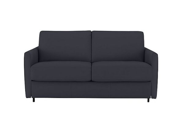 Nicoletti  Alcova 2 Seater Leather Sofa Bed with Slim Arms  Torello Blu | Bed Sava