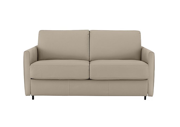 Nicoletti - Alcova 2 Seater Leather Sofa Bed with Slim Arms - Torello Fango