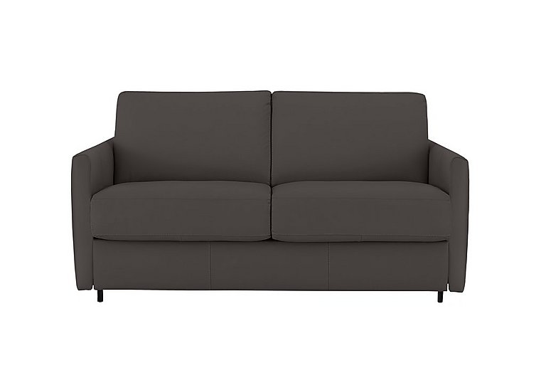 Nicoletti - Alcova 2 Seater Leather Sofa Bed with Slim Arms - Torello Grigio Scuro