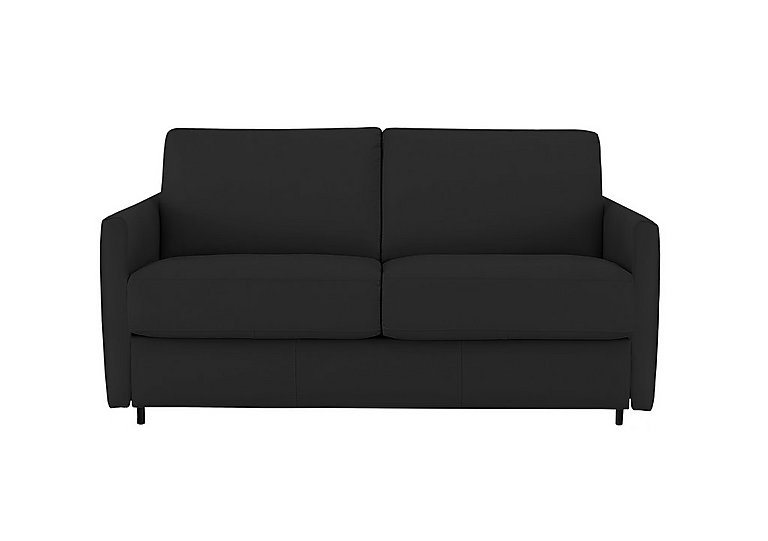 Nicoletti - Alcova 2 Seater Leather Sofa Bed with Slim Arms - Torello Nero