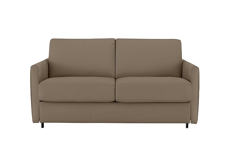 Nicoletti - Alcova 2 Seater Leather Sofa Bed with Slim Arms - Torello Taupe