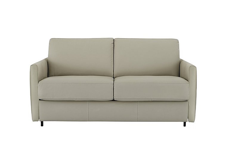 Nicoletti - Alcova 2 Seater Leather Sofa Bed with Slim Arms - Torello Tortora