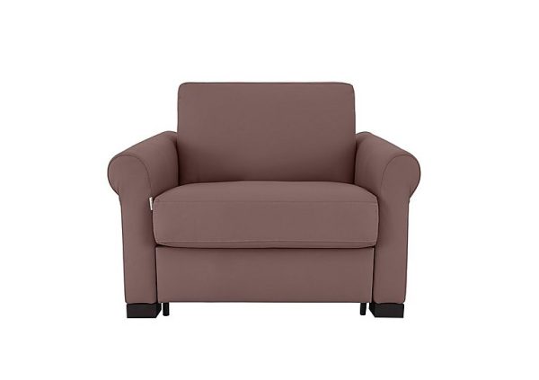 Nicoletti  Alcova Leather Chair Sofa Bed with Scroll Arms  Botero Cipria | Bed Sava
