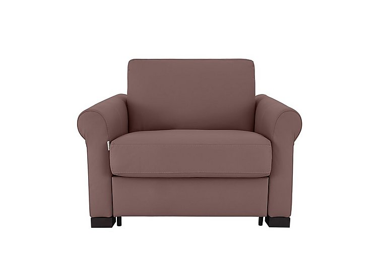 Nicoletti - Alcova Leather Chair Sofa Bed with Scroll Arms - Botero Cipria