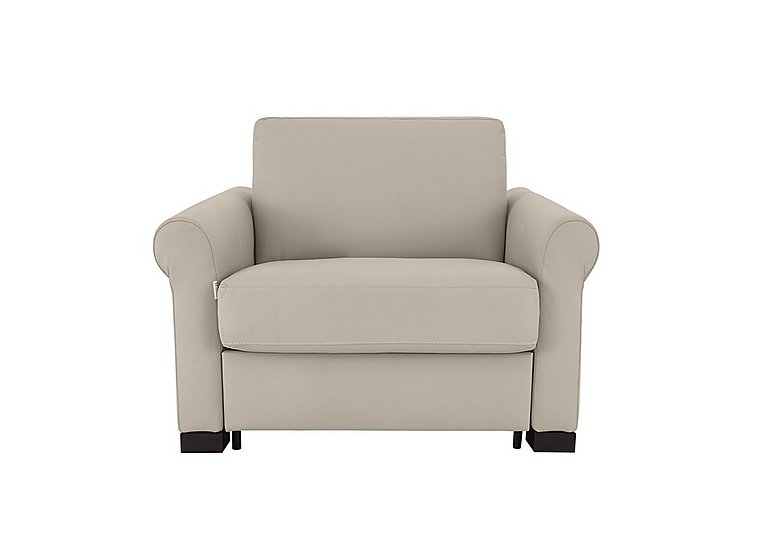 Nicoletti - Alcova Leather Chair Sofa Bed with Box Arms - Botera Crema