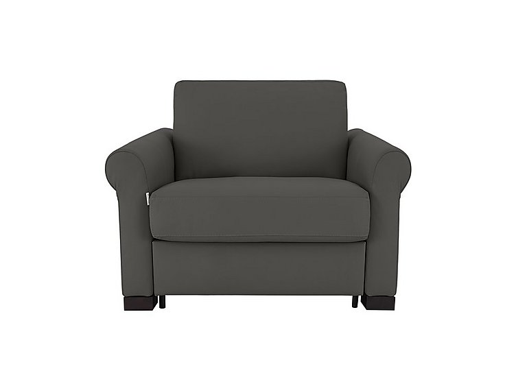 Nicoletti - Alcova Leather Chair Sofa Bed with Scroll Arms - Botero Grigio