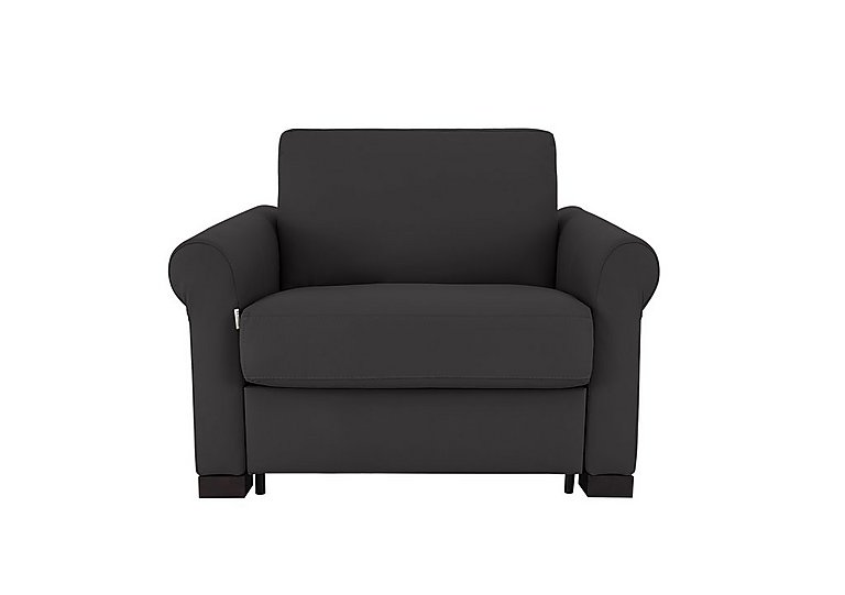 Nicoletti - Alcova Leather Chair Sofa Bed with Scroll Arms - Botero Nero